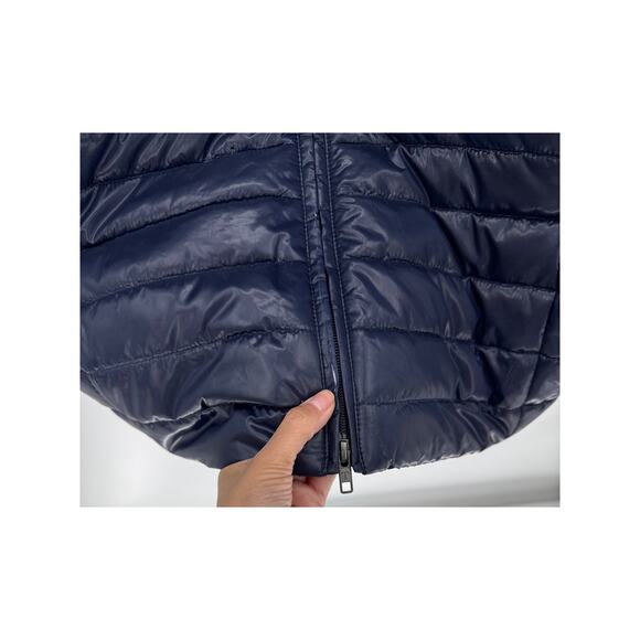 Talbots Long Quilted PrimaLoft Puffer Vest navy blue size XL Petite minimalist - Picture 6 of 8